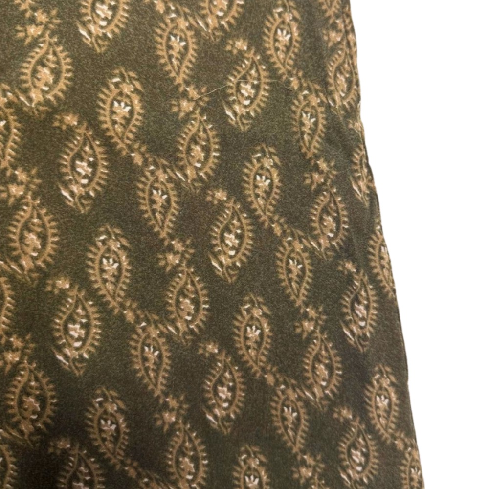 Field Manor Woman 3X Paisley Silk Skirt Olive Green Lined - Picture 8 of 11
